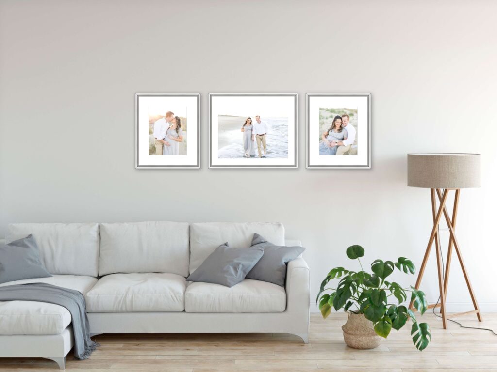 custom framed wall art with maternity portraits by chelsey kraus photography