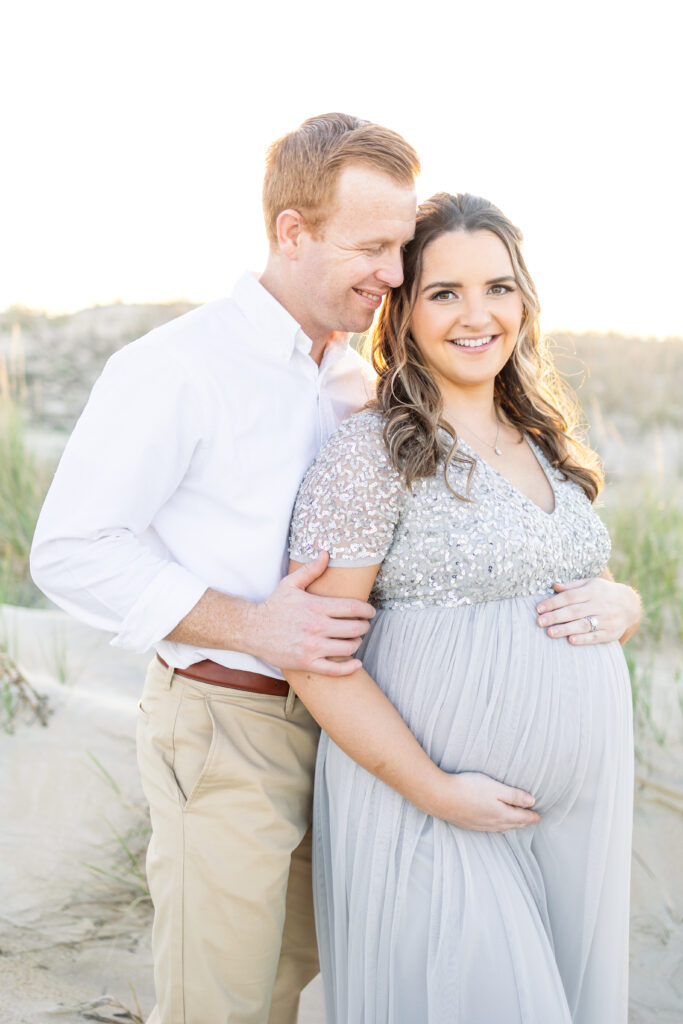 virginia beach maternity photos on the beach first time mom and dad